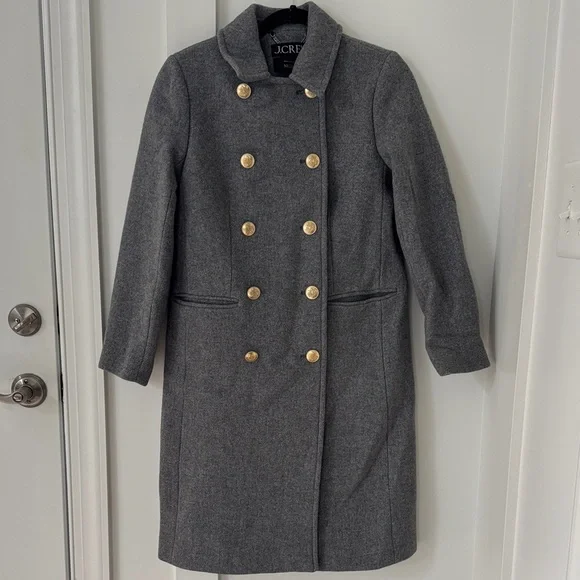 J Crew Warwick Gray topcoat in Italian stadium-cloth wool blend Size 2